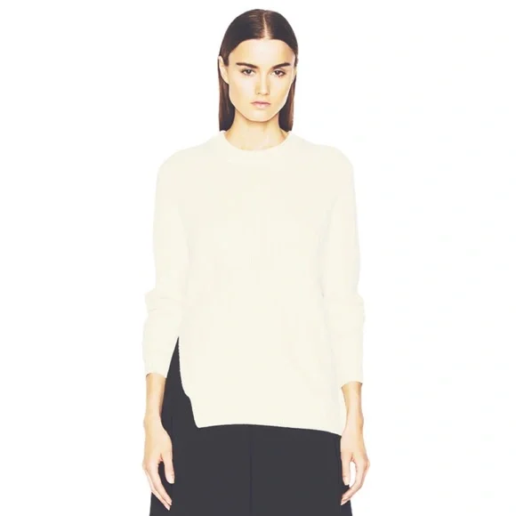 Proenza Schouler Ivory Cotton Cashmere Rib Wrap SweaterMEDIUM